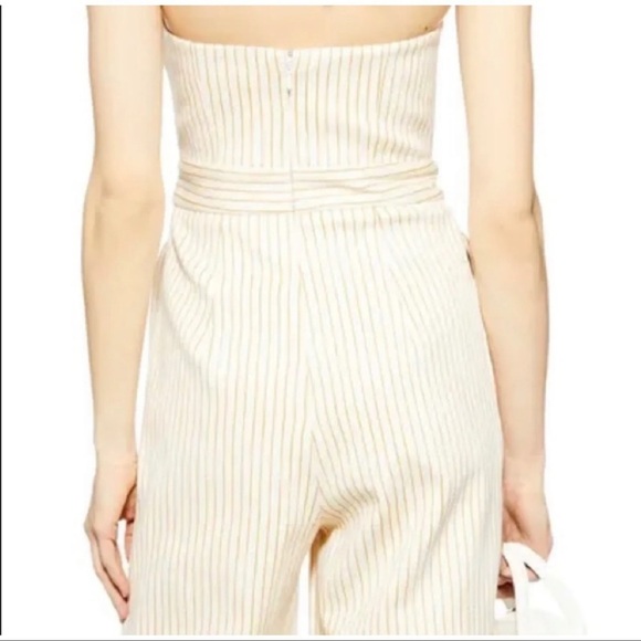 TOPSHOP Twist Bandeau Jumpsuit • Cut Out Front • Cropped Wide Leg • NWT • Size 2 - Picture 12 of 16